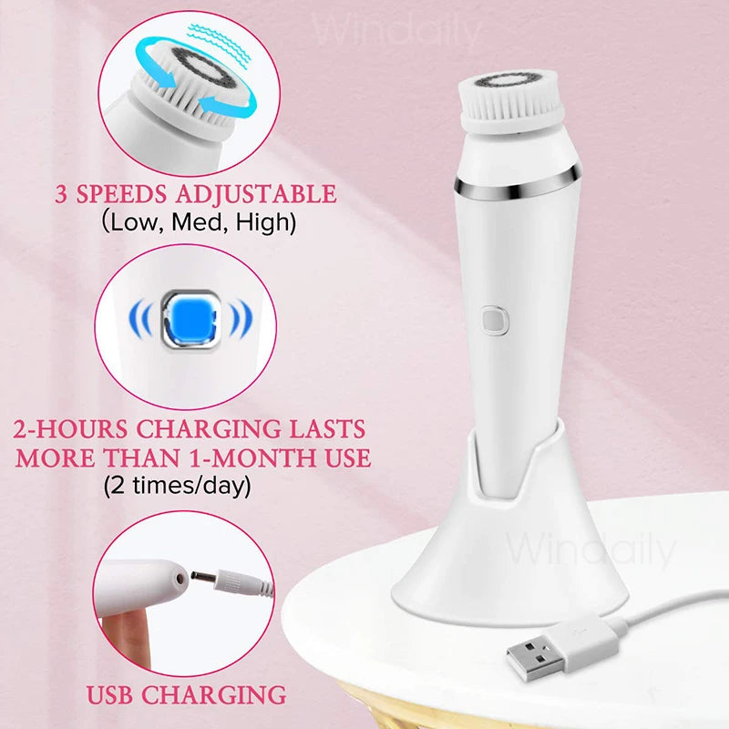 Electric Facial Cleansing Brush (Rechargeable)