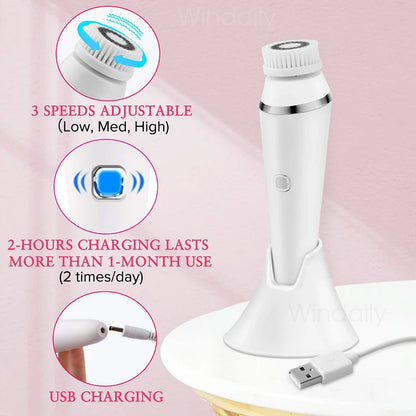 Electric Facial Cleansing Brush (Rechargeable)